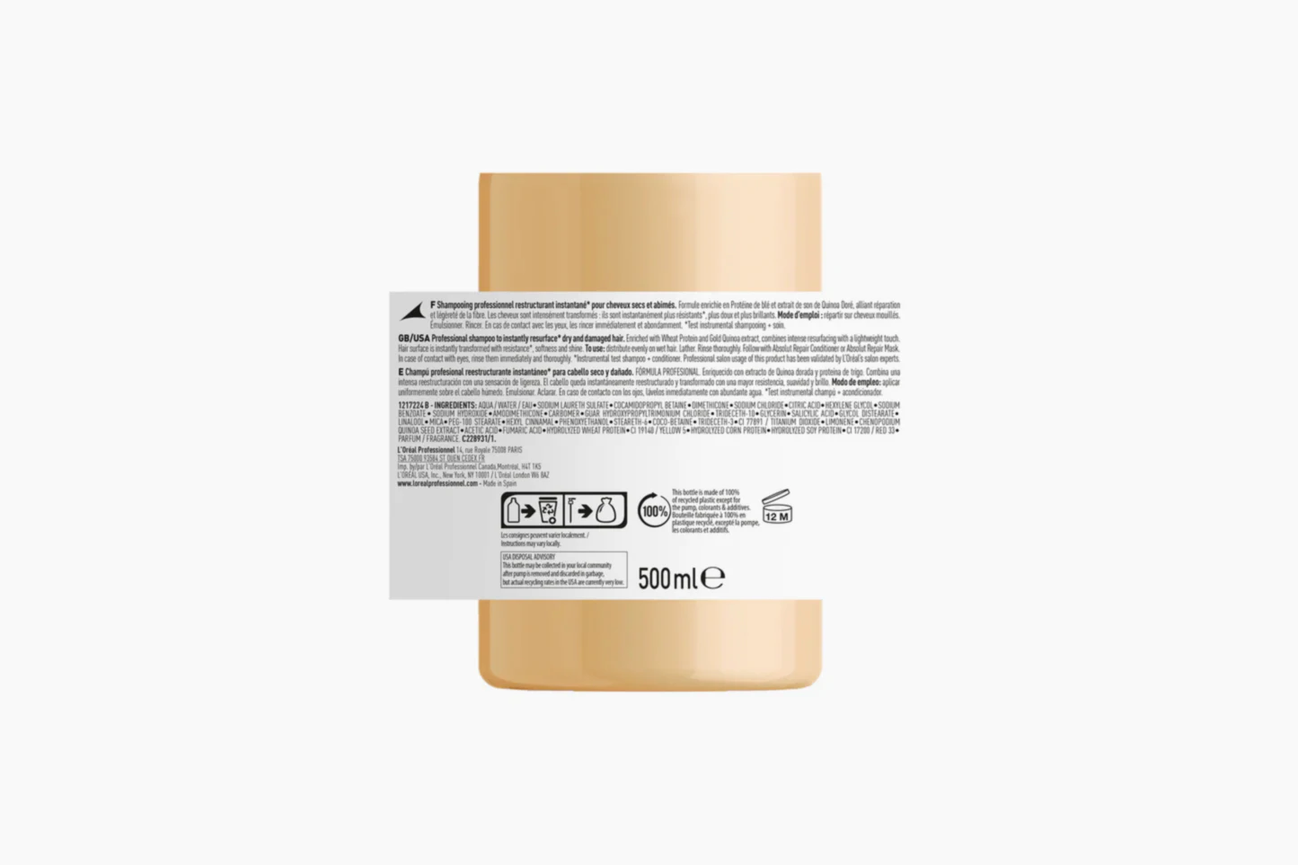 Loreal Professionnel Absolut repair gold shampoo. Professionellt shampoo som reparerar håret omedelbart