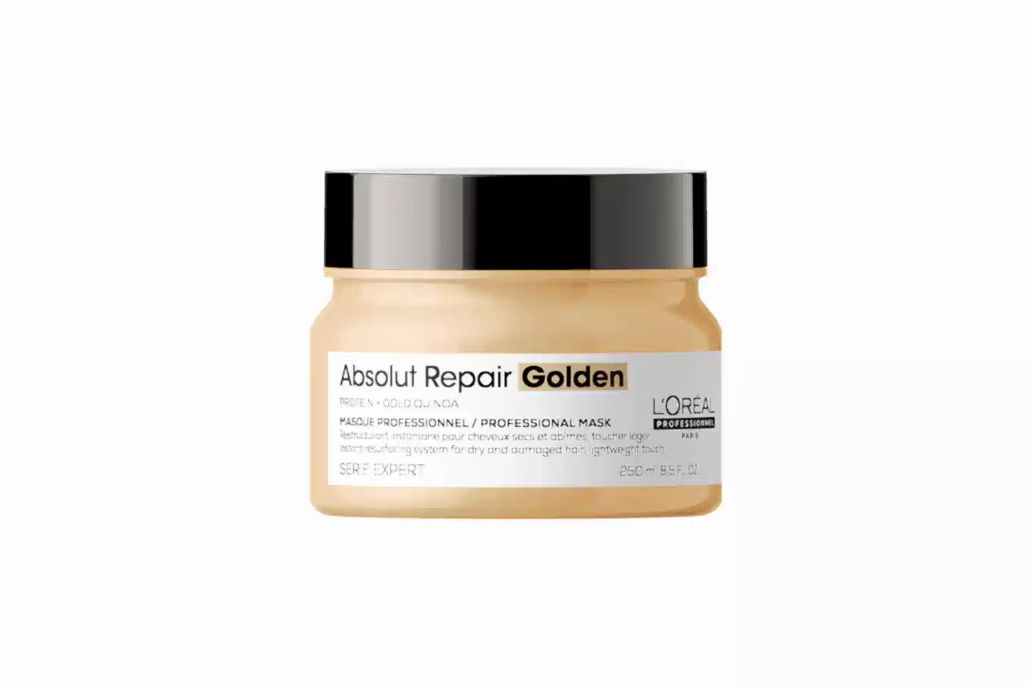 Loreal Professionnel Absolut repair mask gold. Professionell hårinpackning som reparerar håret omedelbart