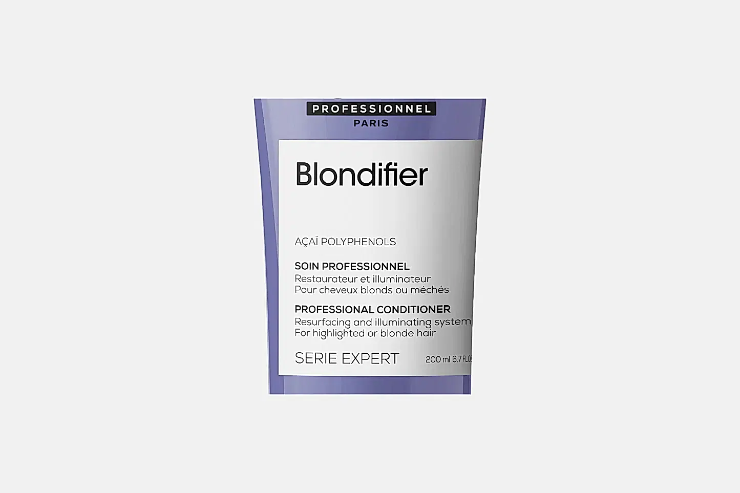 Loreal Professionnel Blondifier conditioner. Reparerande och ljusreflekterande* professionellt balsam för slingat eller blont hår. Berikad med extrakt av acaibär som innehåller polyfenoler. 