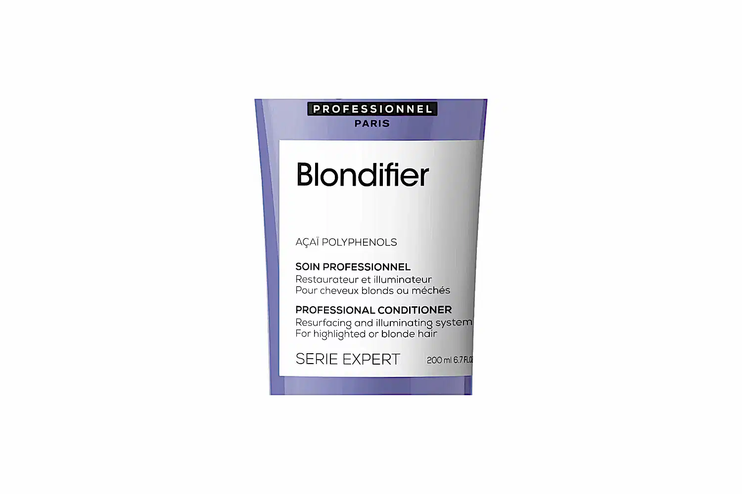 Loreal Professionnel Blondifier conditioner. Reparerande och ljusreflekterande* professionellt balsam för slingat eller blont hår. Berikad med extrakt av acaibär som innehåller polyfenoler. 