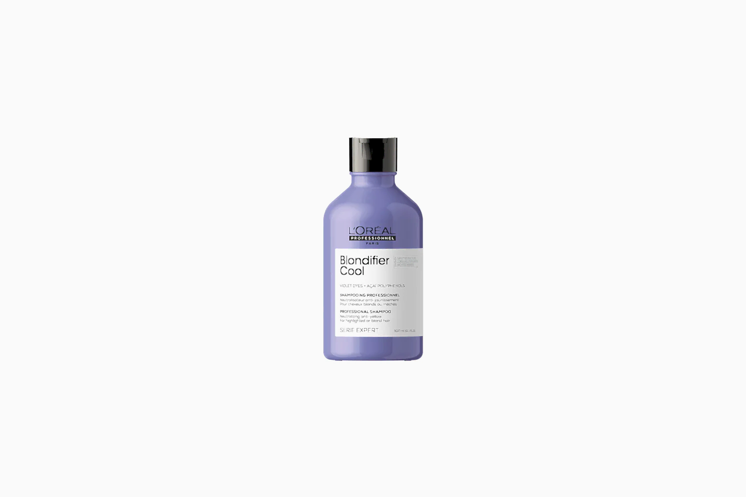 Blondifier cool. Professionellt shampoo för slingat eller blont hår, som neutraliserar gula undertoner. Berikad med violetta pigment och extrakt av acaibär som innehåller polyfenoler. Formulan rengör håret varsamt och reparerar* håret medan den neutraliserar oönskade gula undertoner, för en kall blond effekt.